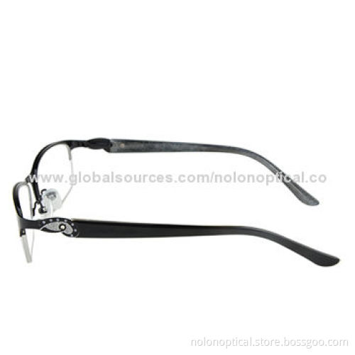 Classical Oval Black Thin and Light Eyeglasses by Woman, Made of Stainless Steel